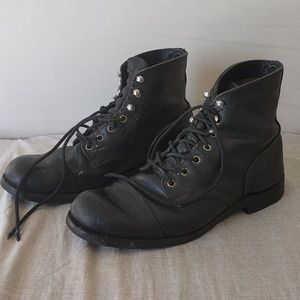 Black leather Red Wing boots